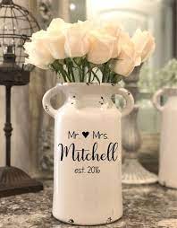 Personalized Ceramic Milk Can Personalized Wedding Gifts Etsy In 2021 Flower Vase Gift Milk Cans House Warming Gifts