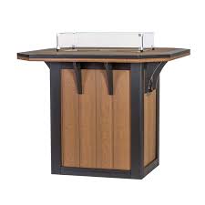 Cushions are made with sunbrella® fabric that is resistant to stains, mildew, chlorine and fading Fire Pit Bar Height Table Square 48 American Recycled Plastic Quality Outdoor Furniture Site Amenities