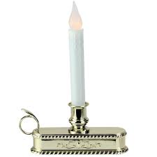 Northlight 8 5 In Battery Operated Led Flickering Christmas Window Candle Lamp With Handle Base 32912617 The Home Depot
