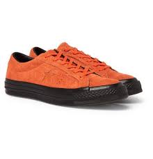 Black And Orange Converse Converse One Star Ox Suede Sneakers Orange Converse Shoes Sneakers Men Fashion Sneakers Suede Sneakers