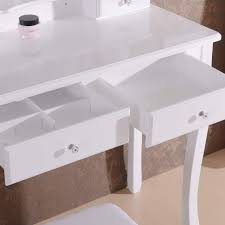 A matching set is a stunning addition to any you can purchase dressing table with drawers or without. White Dressing Table With Stool Mirrors And Drawers Woltu Eu