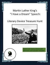 King S I Have A Dream Speech Literary Device Treasure Hunt I Have A Dream Speech I Have A Dream Literary Devices