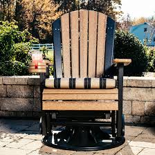 Luxcraft Recycled Plastic 2 Adirondack Swivel Glider Chair Lead Time To Ship 14 Weeks In 2020 Swivel Glider Chair Glider Chair Swivel Glider
