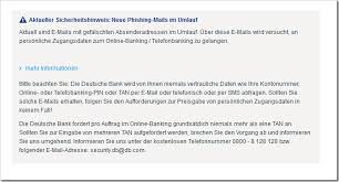 Hier findest du die aktuelle adresse von deutsche bank konto. Deutsche Bank Ag Telefon Pin Internetbetruger Versenden E Mails Im Namen Der Deutschen Bank Ag