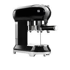 Technical the smeg espresso coffee machine has 15 bar pressure with a thermoblock heating system uses stainless smeg espresso coffee machine espresso machine. Smeg 50 S Retro Style Espresso Coffee Machine Black Kitchen Warehouse