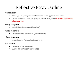 If you want to write an apa style reflective essay, you should know that this also involves following a precise set of rules. Reflective Essay Outline Ppt Download