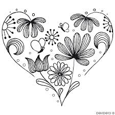 12 Localement Coloriage Coeur Fleur Pictures Coloriage Coeur Dessin Bouquet De Fleurs Coloriage