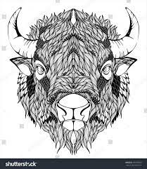Collection by coloring page land. Bison Mascot Head Bison Tattoo Bison Art Buffalo Painting