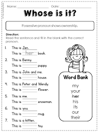 Printable grammar resources for esl teachers and kids. Pronoun Worksheets And Activities Possessive Nouns Worksheets 2nd Grade Grammar 2nd Grade Worksheets