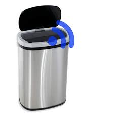 Ninestars stainless steel infrared trash can motion a trashcan is not a luxury item but this does not mean that style does not matter. Amazon Com 13 Gallon Touch Free Automatic Stainless Steel Trash Can Garbage Can Metal Trash Bin With Lid For Kitchen Living Room Office Bathroom Electronic Touchless Motion Sensor Automatic Closure Opening Industrial