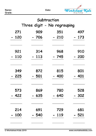 There are lots of traditional worksheets, as well as card games and math riddle puzzles. 3 Digit Subtraction Without Regrouping Worksheets Free Printable Pdf