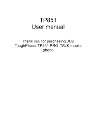 Sim network unlock pin is a code (usually 8 or 16 digits) that is used to unlock an android phone from its original carrier so you can use it on other carriers. Jcb Tp851 User Manual Manualzz