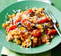 Recipes for scones, cakes and sandwiches. Tomato Courgette Risotto Bbc Good Food Middle East In 2020 Bbc Good Food Recipes Risotto Recipes Fodmap Recipes