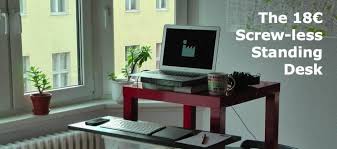 If you're tired of sitting at your desk, try a standing desk converter. The 18 Euro Diy Standing Desk Conversion An Ikea Hack