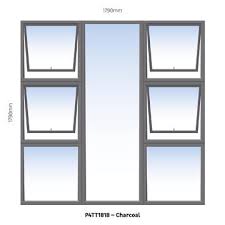 Find here aluminium window, aluminum window manufacturers, suppliers & exporters in india. Window Aluminium Top Hung P4tt1818 4 Vents Charcoal W1790xh1790mm Leroy Merlin South Africa