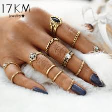 17km Design Vintage Punk Midi Rings Set Antique Gold Color Boho Female Charms Jewelry Knuckle Ring For Women Fashion Party Gift Knuckle Rings For Women Midi Ringknuckle Ring Aliexpress