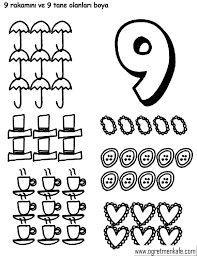 9 Rakami Calisma Sayfasi Matematik Ogrenme Ogretim