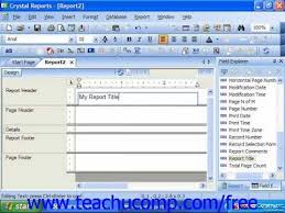 Learn How To Create Text Objects In Crystal Reports By Business Objects At Www Teachucomp Com A Clip From Mastering Crys Crystal Reports School Essay Tutorial