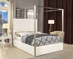 Maybe you would like to learn more about one of these? Porter Upholstered Platform Canopy Bed White By Meridian Furniture Furniturepick