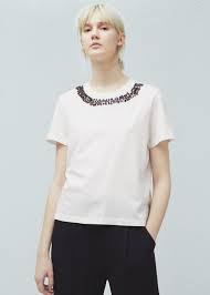 Decorative Applique T Shirt Woman Mango Sri Lanka Clothes Women T Shirts For Women