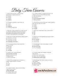 Free Printable Baby Trivia Game Answer Sheet Baby Facts Boy Baby Shower Games Baby Shower Jeopardy