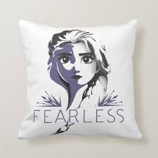 Frozen 2 Elsa Fearless Throw Pillow Zazzle Com Throw Pillows Pillows Animated Movies For Kids