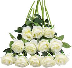 A favorite flower for this type of bridal bouquet is the dramatic pink protea. Amazon Com Tifuly 12pcs Rose Artificial Flower Single Stem Fake Floral Bridal Wedding Bouquet Realistic Blossom Flora For Home Garden Party Hotel Office Decorations Off White Furniture Decor