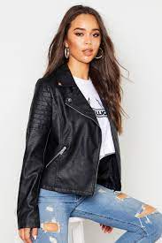 Faux Leather Moto Jacket Boohoo Faux Leather Biker Jacket Womens Faux Leather Moto Jacket Faux Leather Moto Jacket
