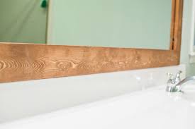 Choose from a wide selection of paint at lowe's®. How To Diy Upgrade Your Bathroom Mirror With A Stained Wood Frame Building Our Rez