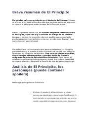 Un libro esencial que todos deberíamos leer al menos una vez en la vida. Ch8 Docx Breve Resumen De El Principito Un Aviador Sufre Un Accidente En El Desierto Del S U00e1hara Privado De V U00edveres Y Sin Agua El Hombre Sabe Que Su Course Hero