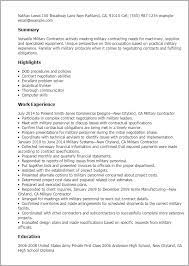 Professional Military Contractor Templates To Showcase Your Talent Myperfectresume