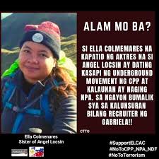 Bayan muna chairman and former representative neri colmenares on sunday held the duterte administration and the military responsible for the murder of nine farmers in sagay city, negros. Dds Germany Sino Si Ella Colmenares Nabulgar Na Kapatid Facebook