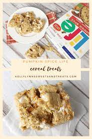 Pumpkin Spice Life Cereal Treats Kelly Lynn S Sweets And Treats Recipe Cereal Treats Cereal Recipes Desserts Life Cereal