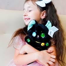 Аниме Кот 25 см, детская плюшевая игрушка котенок (черный котенок) купить  на OZON по низкой цене (1679360678)