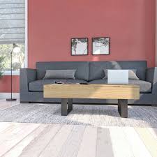 Coffee table end table with 2 drawer cabinet storage organzier lifting coffee table modern design for living room home furniture. Lyra Lift Top Coffee Table Natural Oak Costco