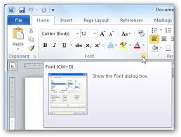 change the default font size in word