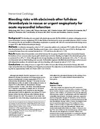 Pdf Bleeding Risks With Abciximab After Full Dose