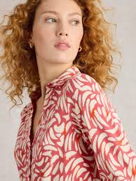 White Stuff Annie Jersey Shirt, Pink/Multi