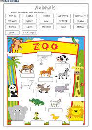 Animals Worksheet English Worksheets For Kids Learning English For Kids English Fun