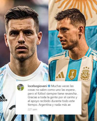 Esto ponía Giovani Lo Celso en su Instagram, luego de no jugar ni un minuto  en el Mundial 2018 y tras la eliminación de Argentina ante Francia. Hoy es  momento de esa