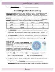 Use the terms in the vocabulary box to fill in the blanks. Nuclear Reactionsse Pdf Name Alexa Nissim 6 20 Date 4 Student Exploration Nuclear Reactions Note To Teachers And Students This Gizmo Was Designed As A Course Hero
