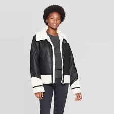 Women S Sherpa Moto Jacket Universal Thread Target Womens Sherpa Moto Jacket Black Faux Leather Jacket