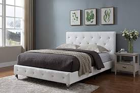 A soft brush or the brush attachment of a vacuum cleaner can also be used to clean dust. Kings Brand Furniture White Tufted Design Faux Leather Queen Size Upholstered Platform Bed Buy Online In Andorra At Andorra Desertcart Com Productid 81867942