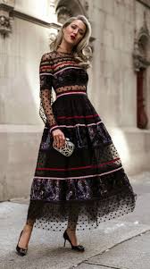 Day 10 Black Tie Wedding Guest Black Lace Trimmed Flocked Tulle And Devore Chiffon Gown With Mul Wedding Attire Guest Black Tie Wedding Guests Guest Attire