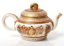 Antique japanese tetsubin cast iron kettle teapot with phoenix signed. Antique Japanese Pottery Satsuma Miniature Teapot Signed Tea Pots Satsuma Teapots Unique