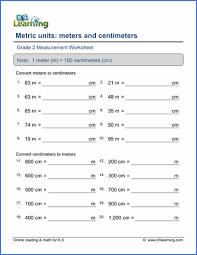 Grade 2 Measurement Worksheet On Converting Between Centimeters And Meters Measurement Worksheets 2nd Grade Math Worksheets Converting Metric Units