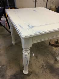 Dark Blue And Old White Distressed End Table Distressed End Tables White Distressed Furniture Distressed Table