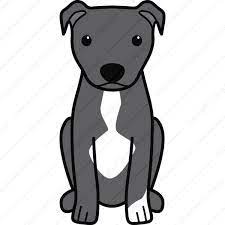 American Pitbull Terrier Natural Ears Black Edition Dog Breed Cartoon Download Your Breed Now Then Print It Frame It Love It Or Create Your Own Memora Pitbull Terrier