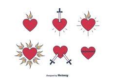 Sacred Heart Vector Sacred Heart Tattoos Sacred Heart Heart Drawing
