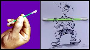 Maybe you would like to learn more about one of these? Funny Drawings Using Ear Swabs 7 Easy Drawings For Beginners Creative Drawings Youtube